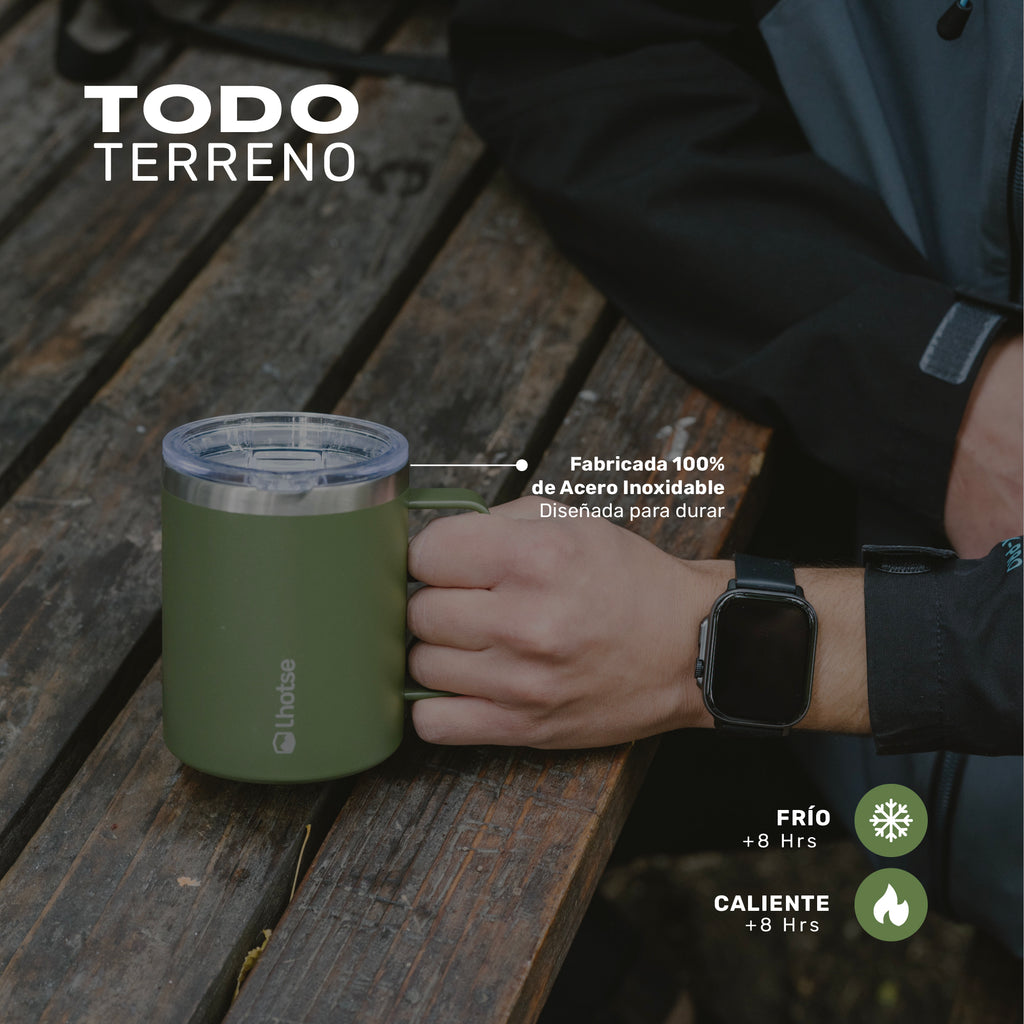 Verde · Taza Térmica Insulada Camping 350ml