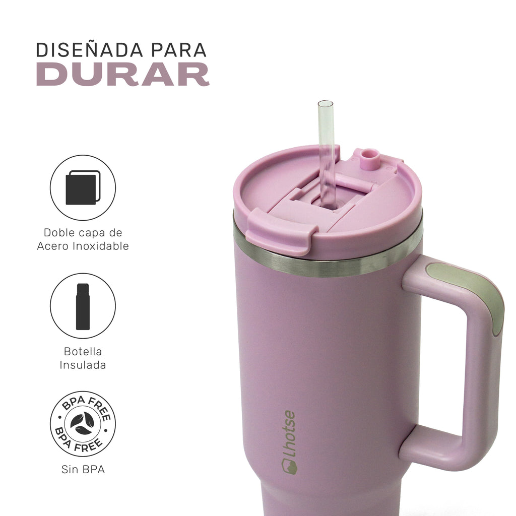 Lhotse Vaso Tumbler 1180ml Lila diseñado para durar acero inoxidable - detalle
