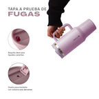 Lhotse Vaso Tumbler 1180ml Lila tapa a prueba de fugas componentes - detalle