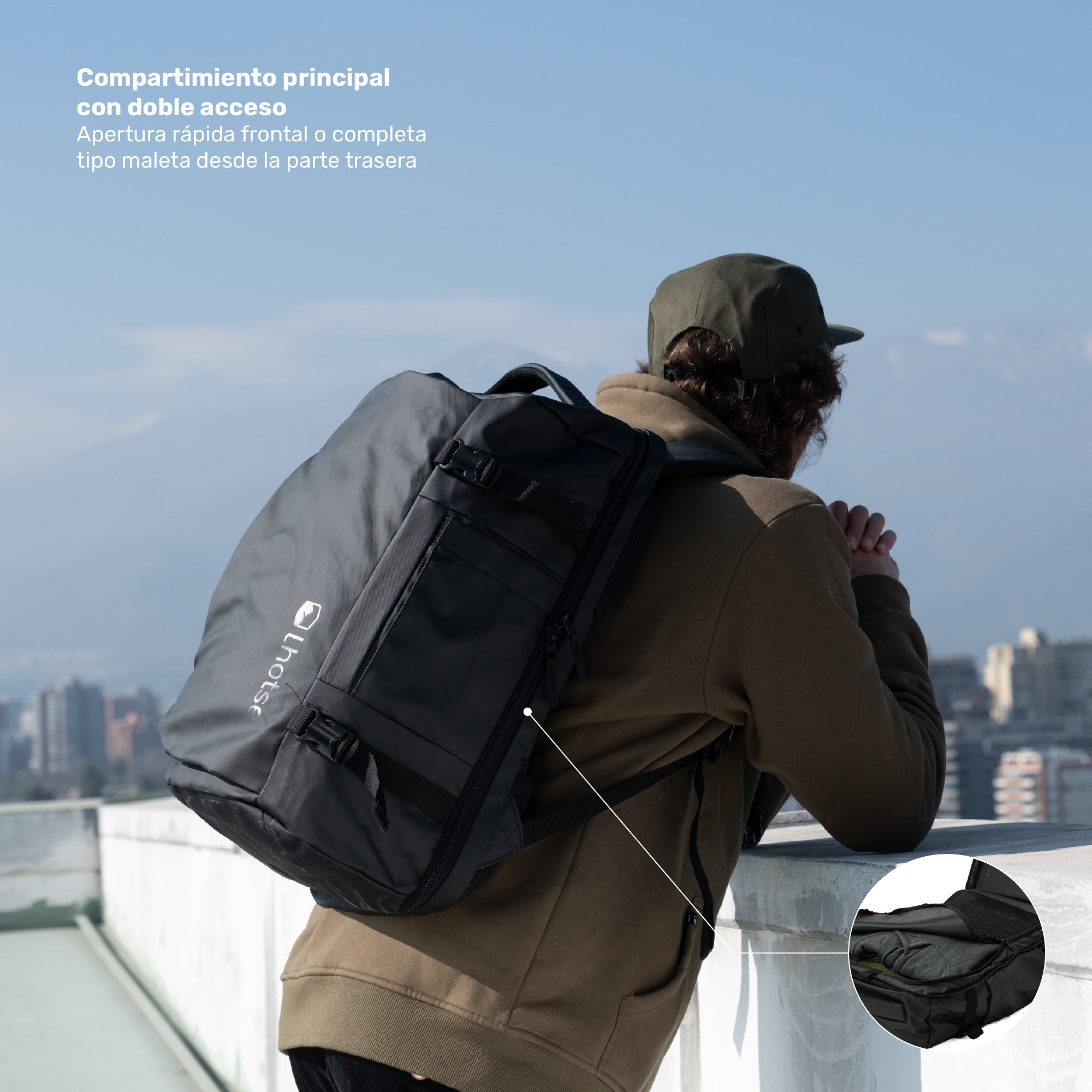 Mochila Viaje impermeable Notebook 17,3"Broadpeak 40L Lhotse
