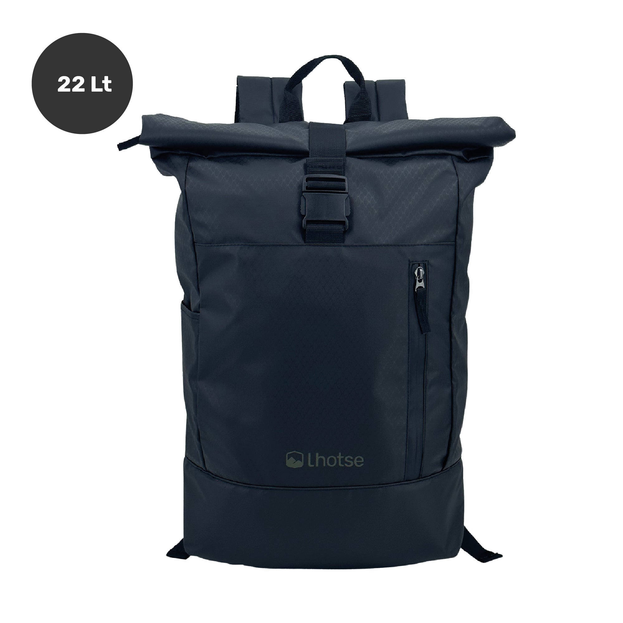 Lhotse Mochila Roll Top Makalu 22L Negro - vista frontal