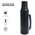 Lhotse Termo Líquido Classic 1.3L Negro diseñado para durar acero inoxidable - detalle
