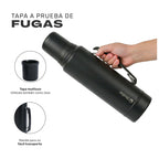 Lhotse Termo Líquido Classic 1.3L Negro tapa a prueba de fugas - detalle