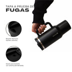 Lhotse Vaso Tumbler 1180ml Negro tapa a prueba de fugas componentes - detalle