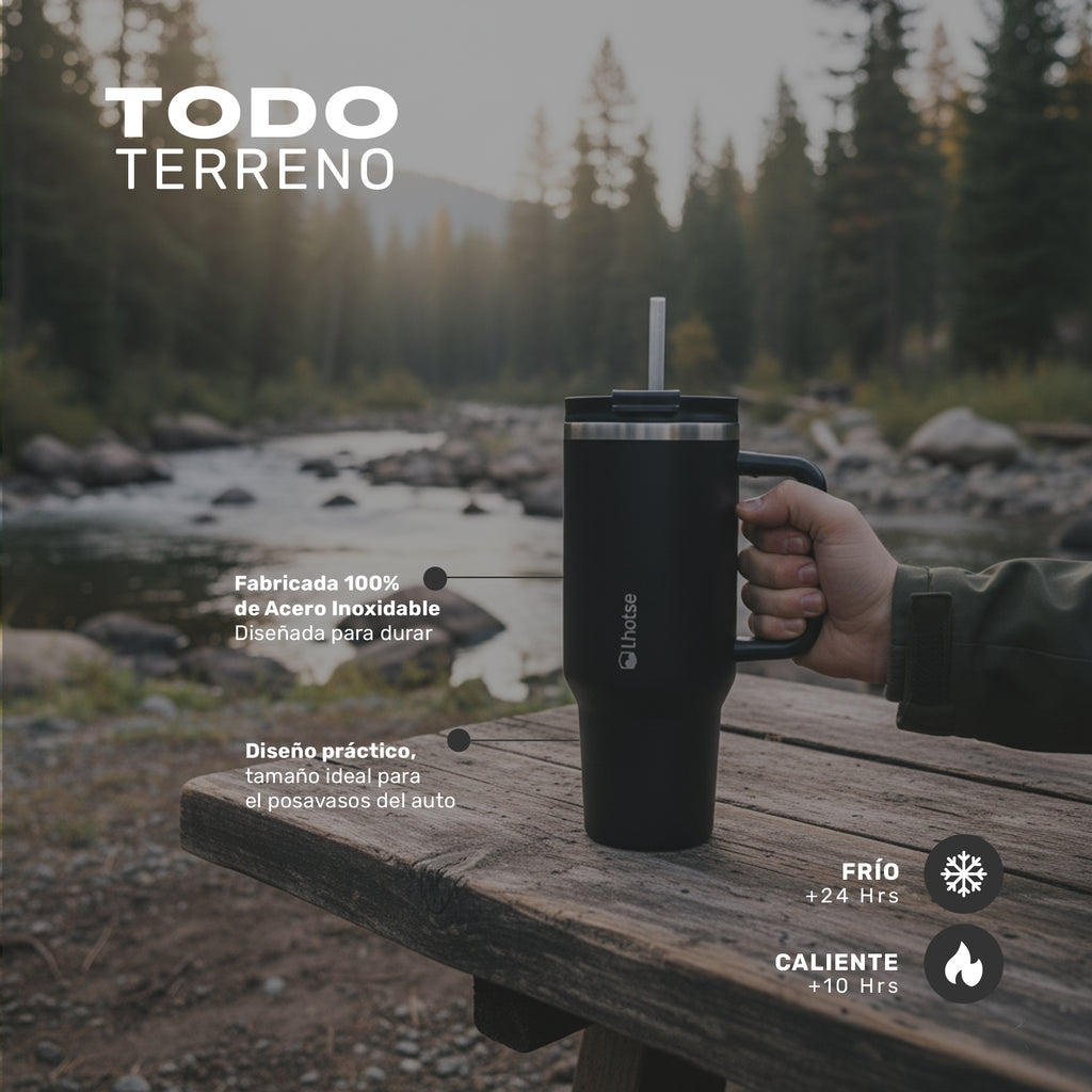 Lhotse Vaso Tumbler 1180ml Negro todo terreno outdoor - lifestyle