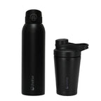 Shaker Vaso Proteina + Botella Térmica Hydrocore Negro