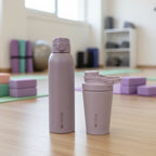Shaker Vaso Proteina + Botella Térmica Hydrocore Rosado