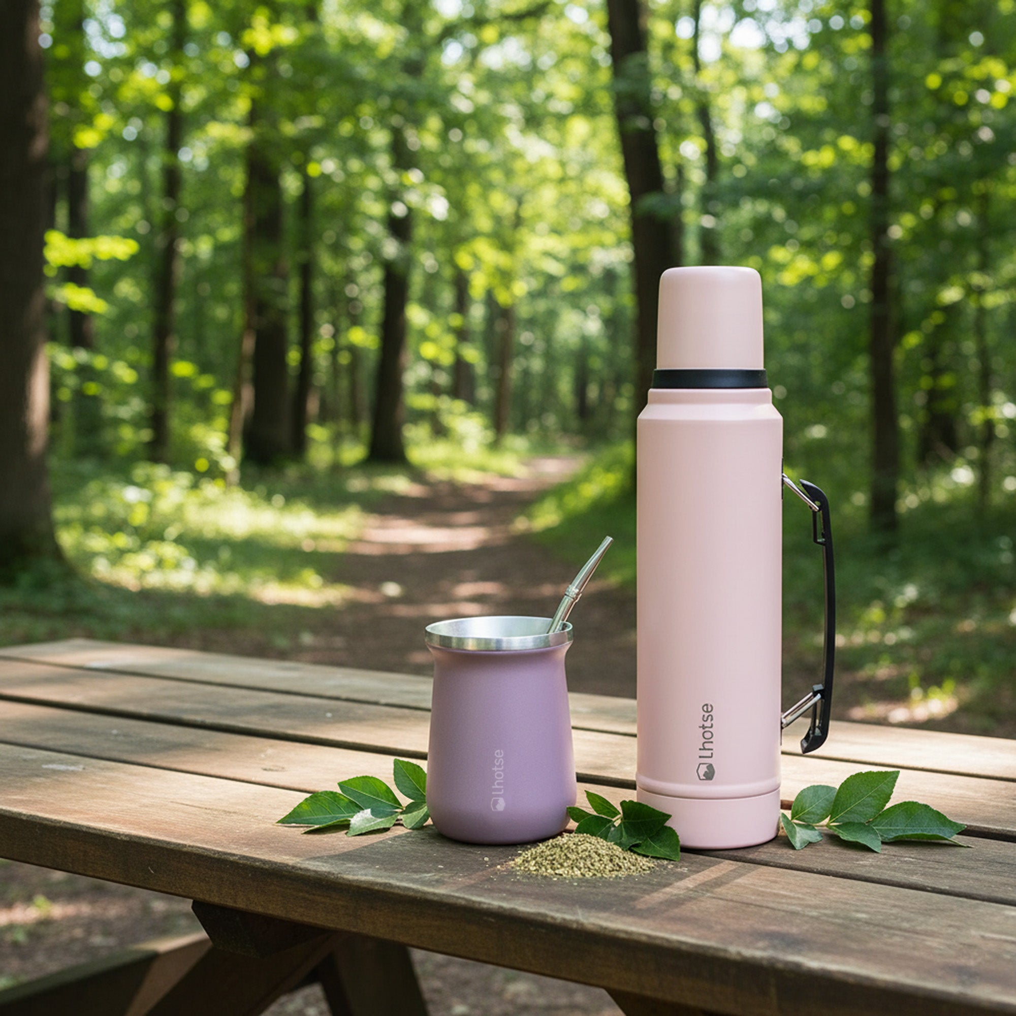 Termo Liquido Classic 1,3 lts + Mate Bombilla Lhotse Pink