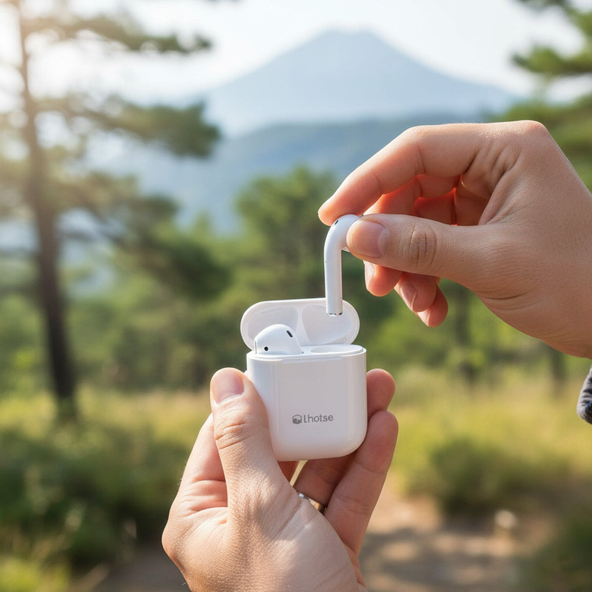Audífonos Lhotse Bluetooth Inalámbrico Rm12 Celeste Blanco