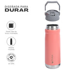 Lhotse Botella Térmica Adventure 650ml Rosa tapa a prueba de fugas componentes - detalle