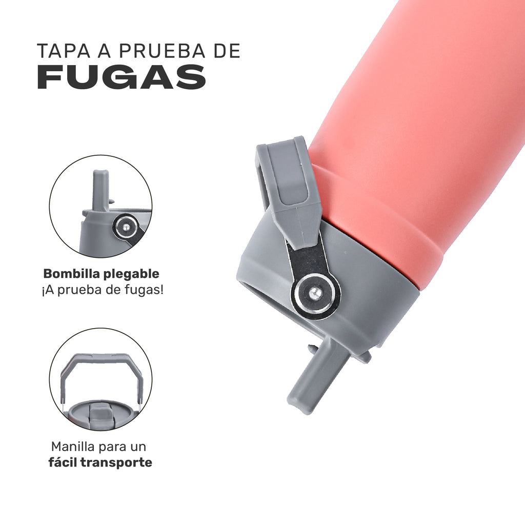 Lhotse Botella Térmica Adventure 650ml Rosa diseñado para durar acero inoxidable - detalle