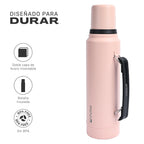 Lhotse Termo Líquido Classic 1.3L Rosa diseñado para durar acero inoxidable - detalle