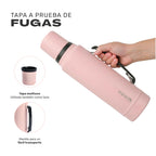 Lhotse Termo Líquido Classic 1.3L Rosa tapa a prueba de fugas - detalle