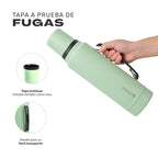 Lhotse Termo Líquido Classic 1.3L Verde claro tapa a prueba de fugas - detalle