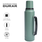 Lhotse Termo Líquido Classic 1.3L Verde diseñado para durar acero inoxidable - detalle