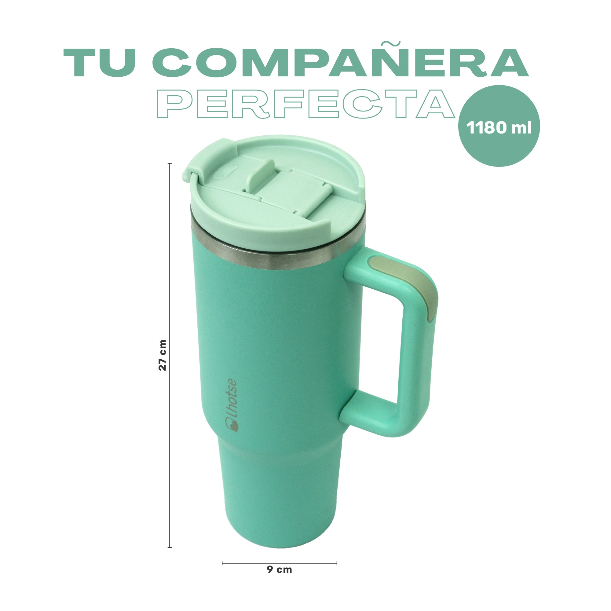 Lhotse Vaso Tumbler 1180ml Verde claro tu compañera vida activa - detalle