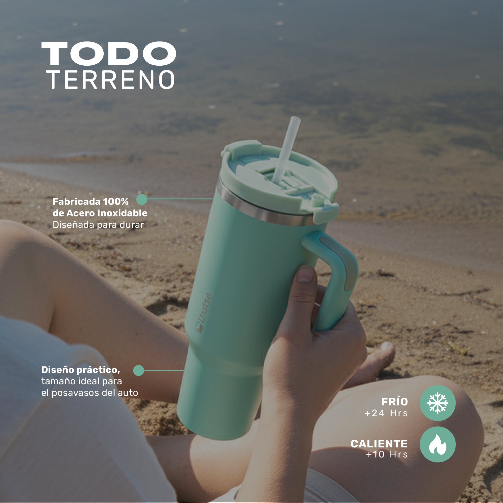 Lhotse Vaso Tumbler 1180ml Verde claro todo terreno outdoor - lifestyle