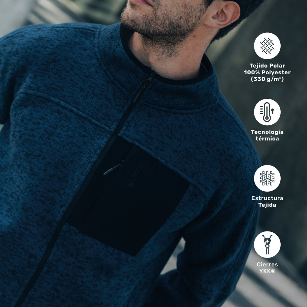 Azul · Polar Hombre Tejido Térmico Anti-peeling Middle Lhotse