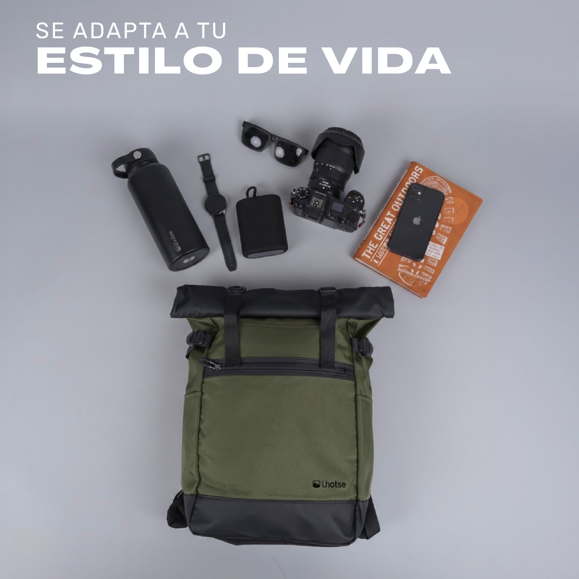 Lhotse Mochila Volcano 19L Verde bolsillos laterales acceso rápido - lifestyle