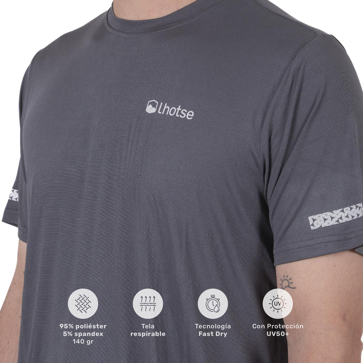 Negro · Polera Hombre Deportiva Manga Corta Boyak DryCool Lhotse