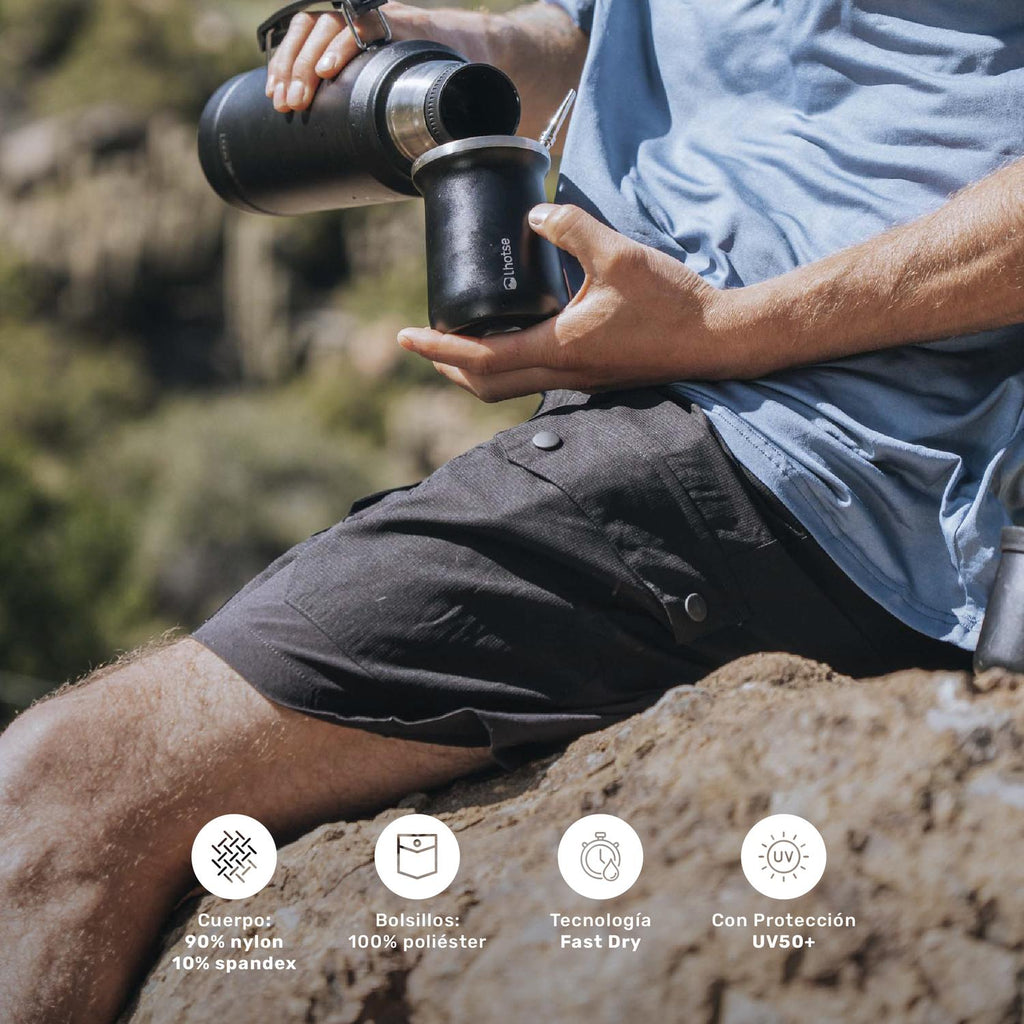 Negro · Short Hombre Cargo Adventure Barun UV50+ Lhotse