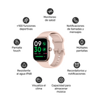 Rosa · Reloj Smartwatch Music Rhythm X10 41mm