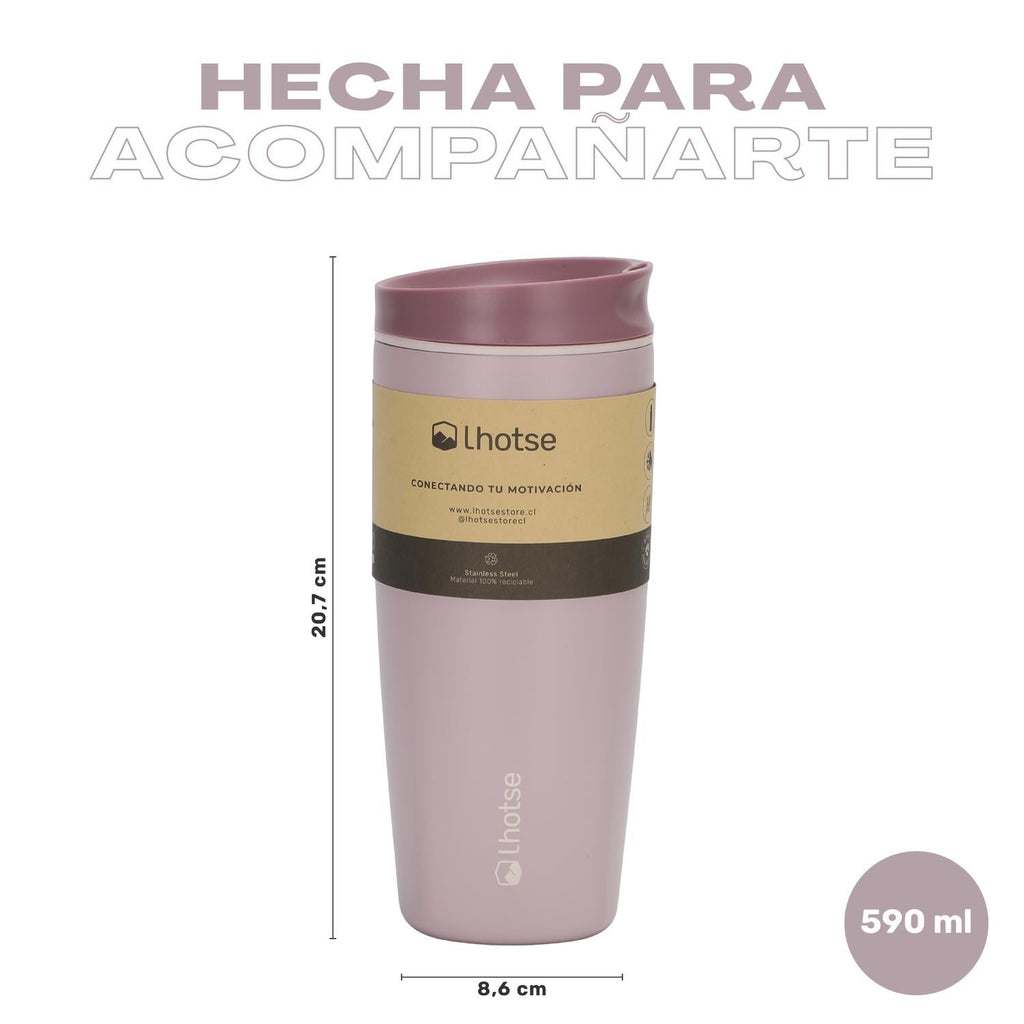 Vaso Mug Térmico Agua Café 2X Termicup 590 ml Black + Pink