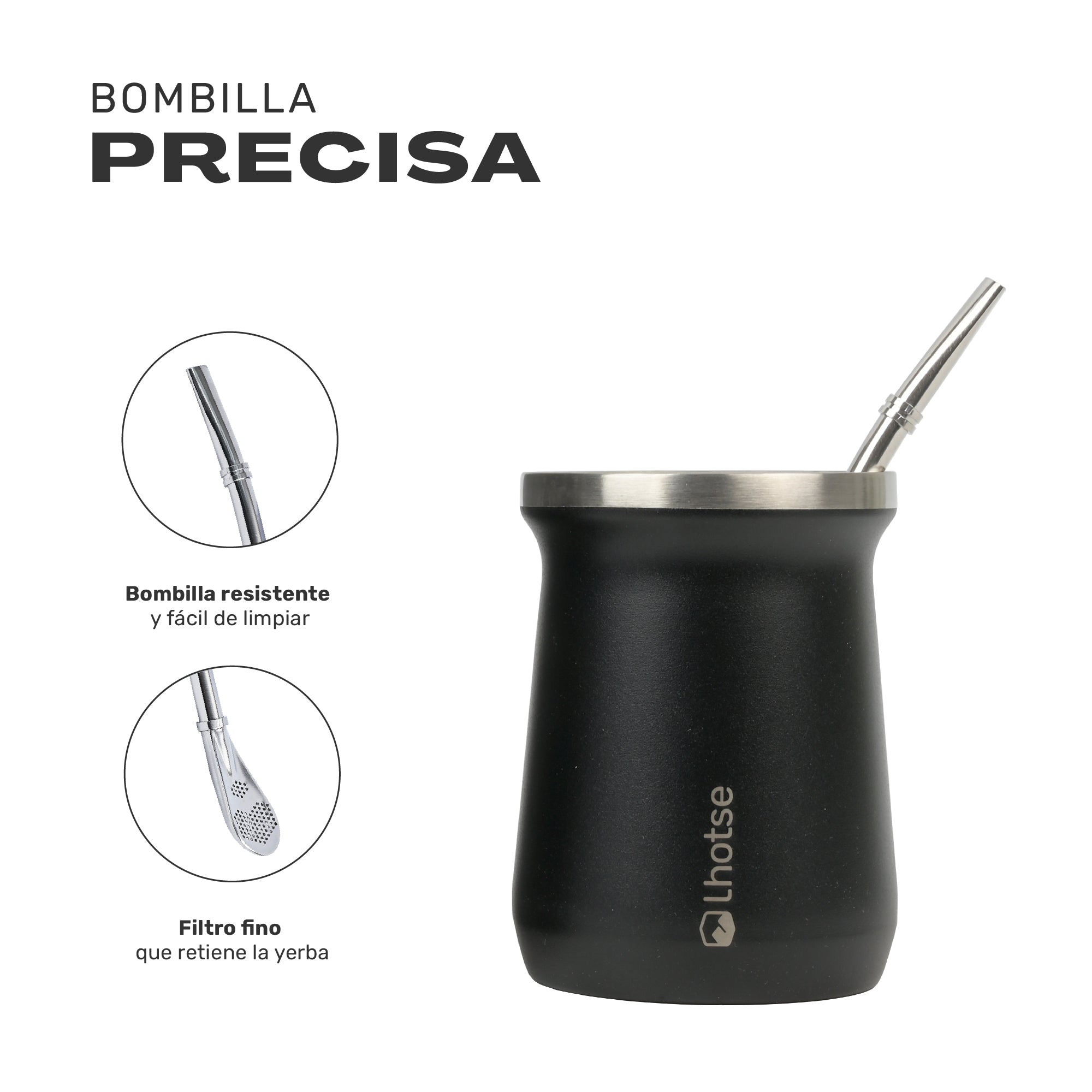 Mate Acero Inoxidable con Bombilla Lhotse