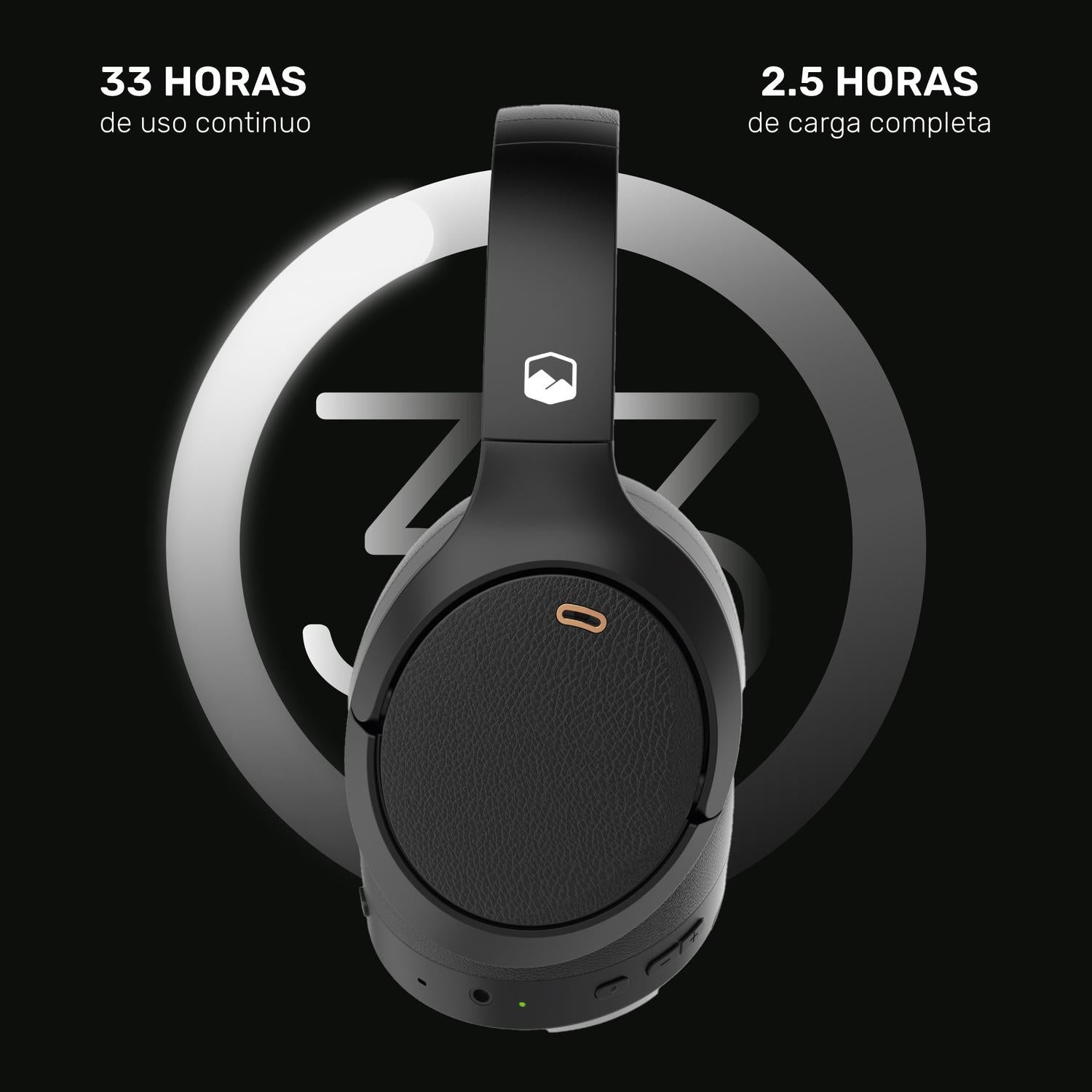 Lhotse Audífonos BeatMaster ANC especificaciones 33 horas batería 2.5 horas carga
