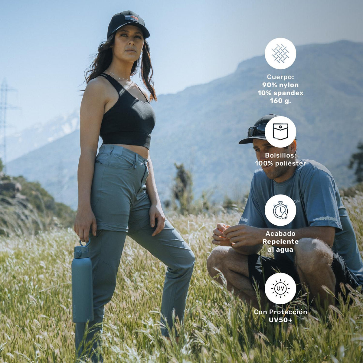 Azul · Pantalón Trekking Mujer Desmontable UV50+ Lukla-W Lhotse