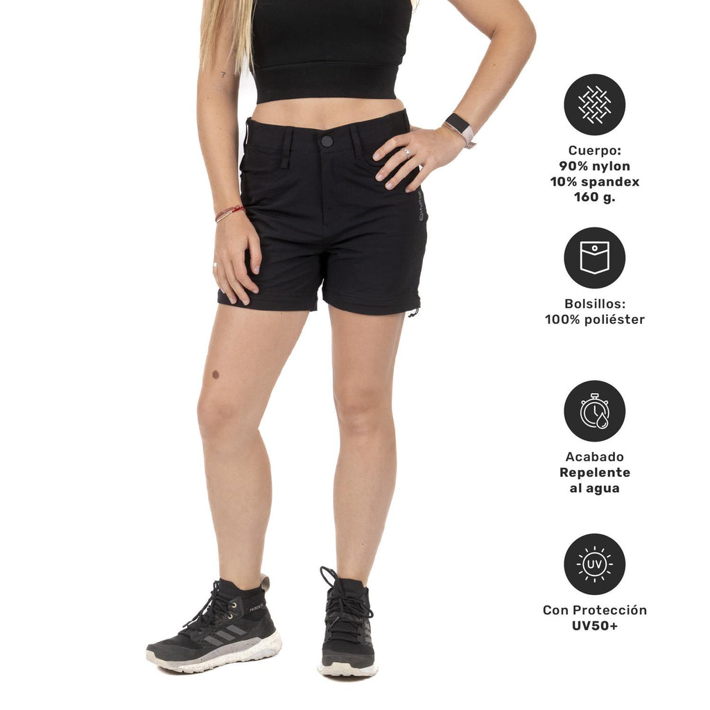 Negro · Pantalón Trekking Mujer Desmontable UV50+ Lukla-W Lhotse