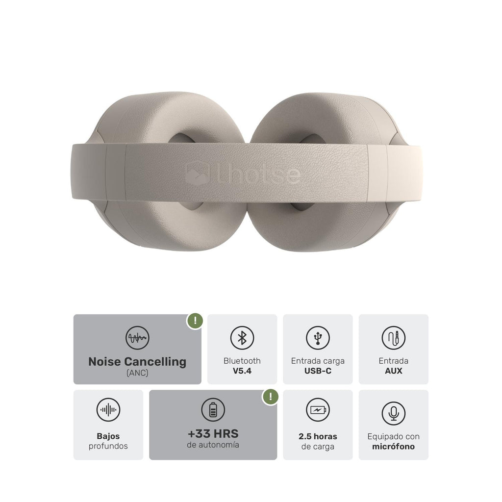 Lhotse Audífonos BeatMaster ANC Beige almohadillas memory foam - detalle