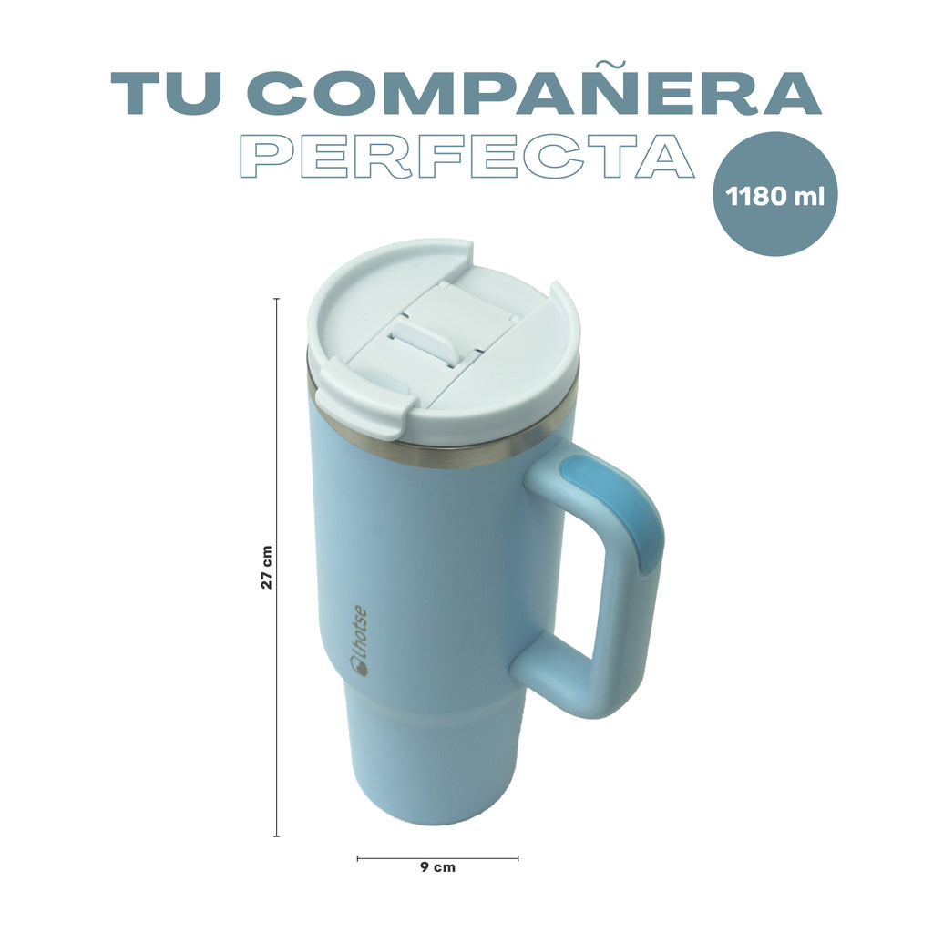 Lhotse Vaso Tumbler 1180ml Azul cielo tu compañera vida activa - detalle