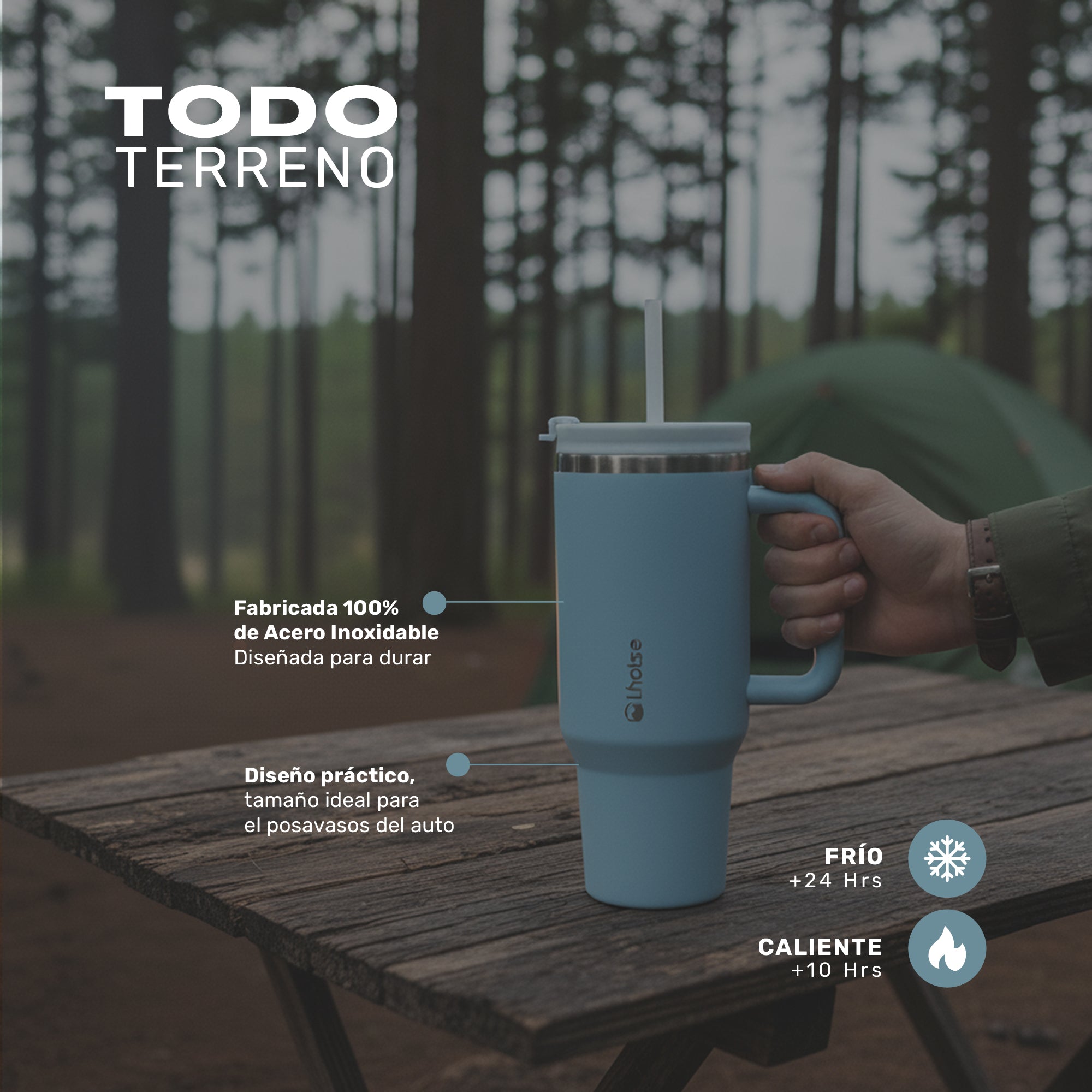 Lhotse Vaso Tumbler 1180ml Azul cielo todo terreno outdoor - lifestyle