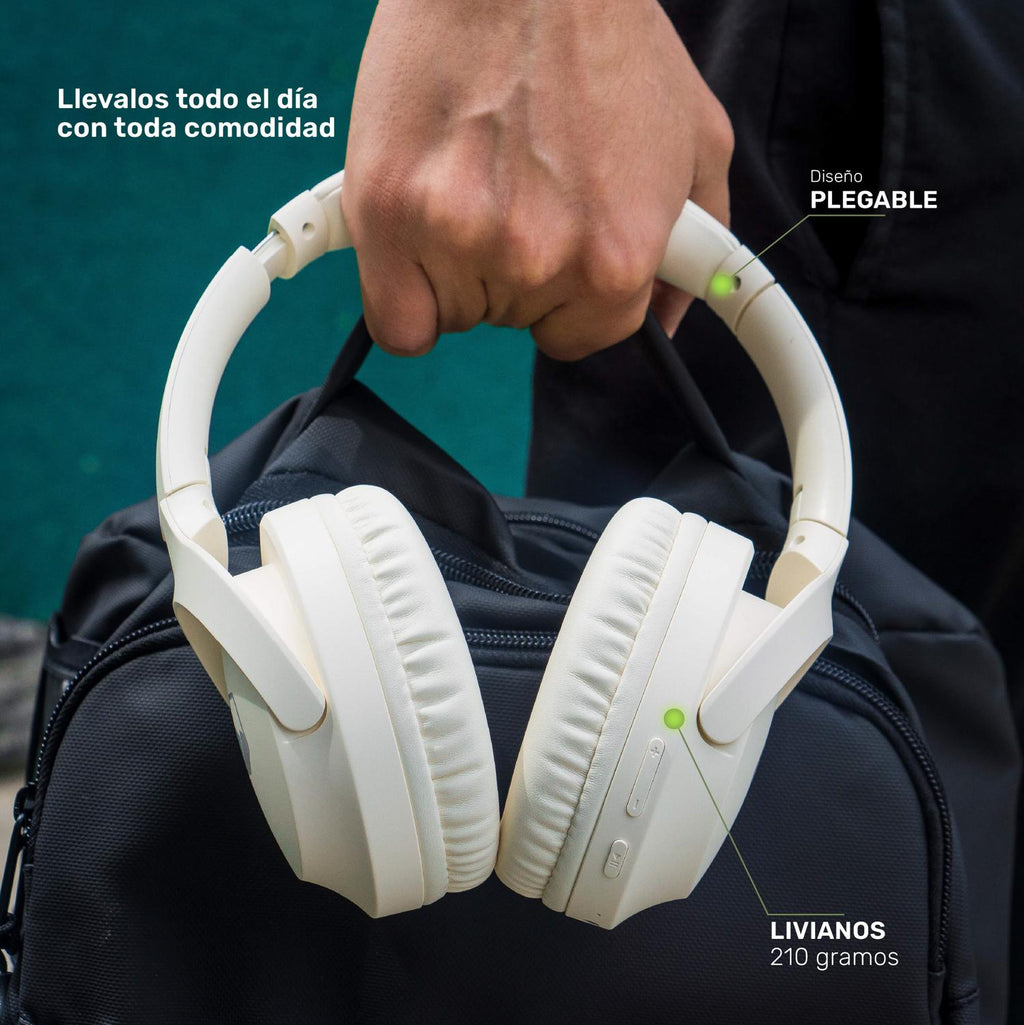 Beige · Lhotse Audífonos WavePro Over Ear lifestyle exterior en movimiento - lifestyle