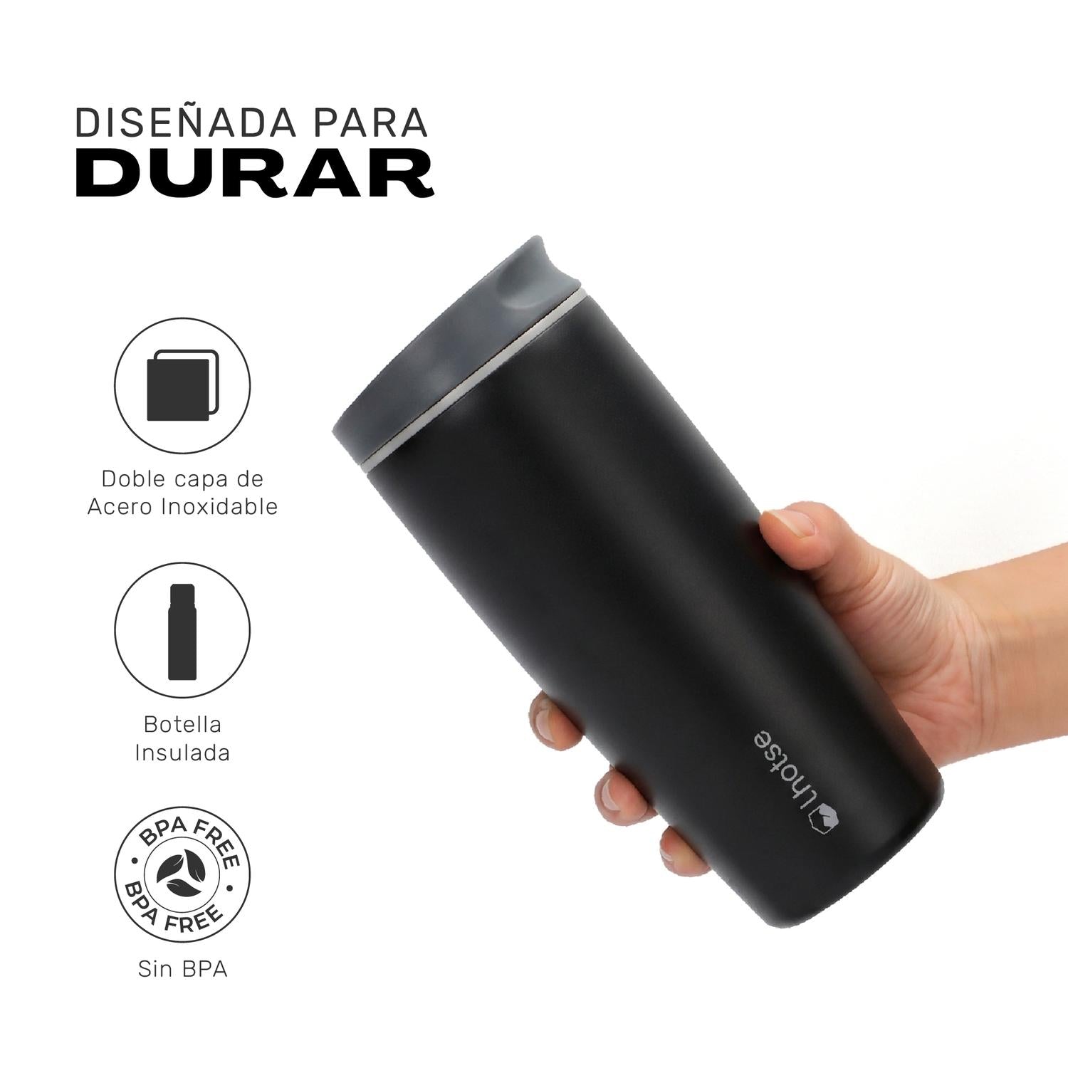 Vaso Mug Térmico Agua Café 2X Termicup 590 ml Black + Pink