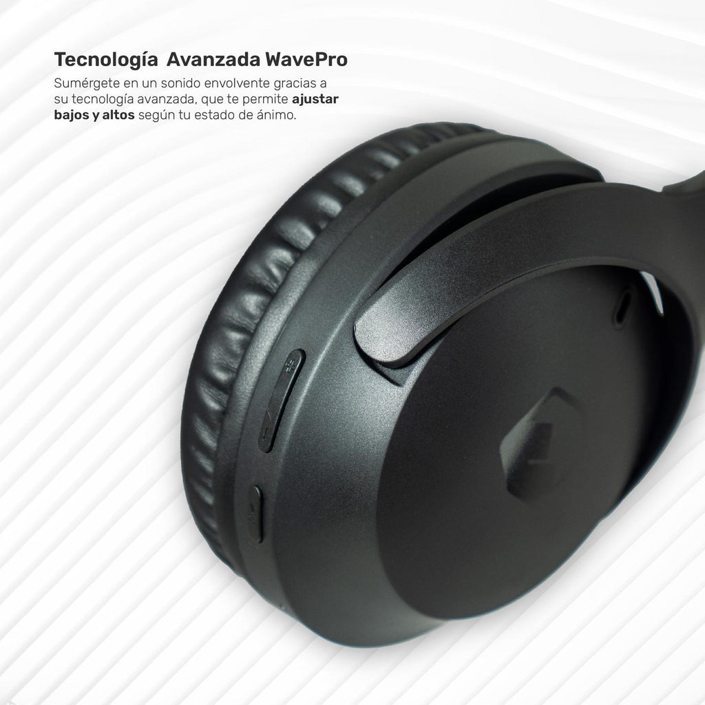 Negro · Audifonos Bluetooth Inalambricos Over Ear WavePro - foto del producto
