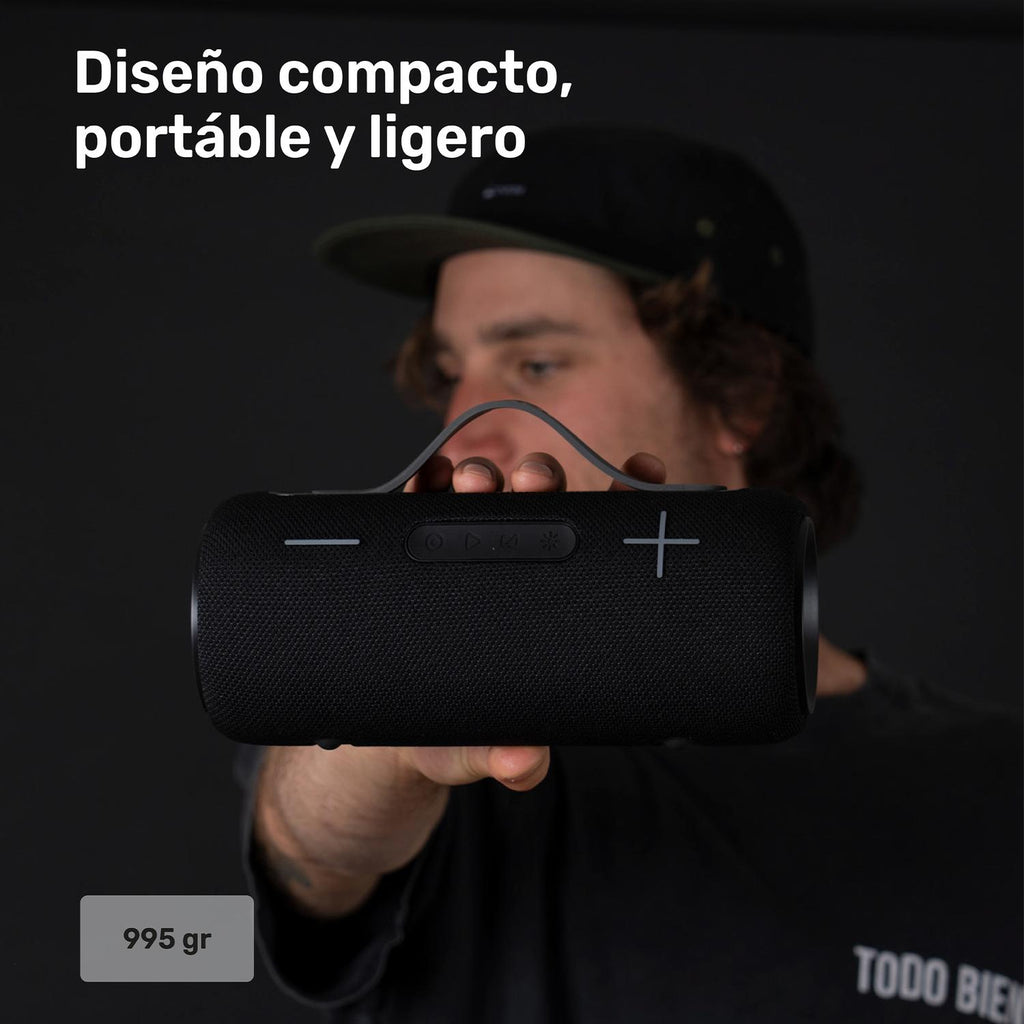 Negro · Parlante Portátil Inalámbrico Bluetooth Journey
