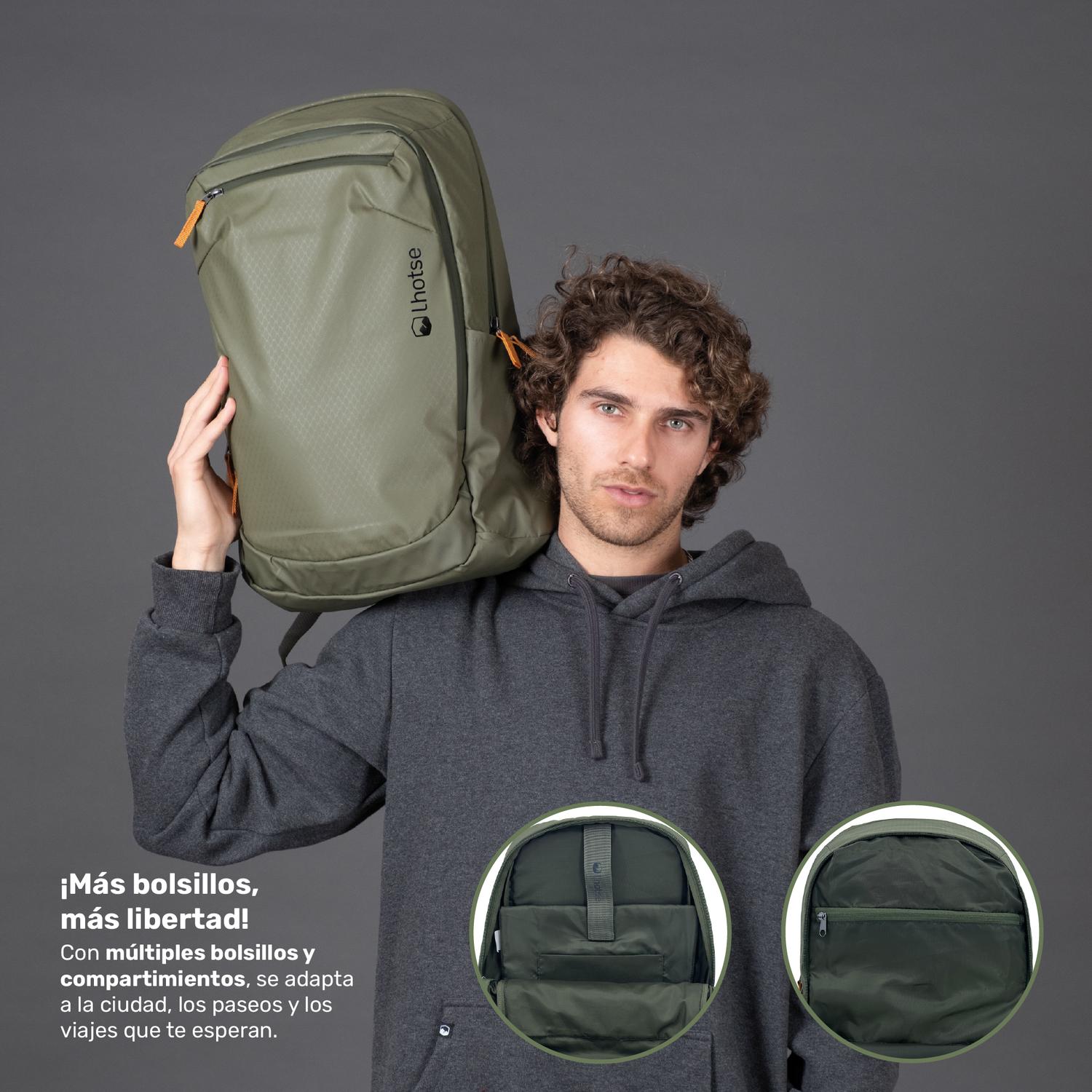 Lhotse Mochila Porta Notebook Pumori 22L material 900D PU impermeable resistente abrasión - detalle