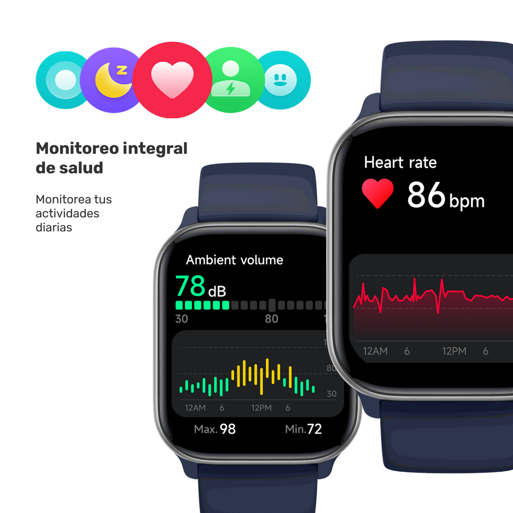 Azul · Reloj Smartwatch Music Rhythm X10 41mm