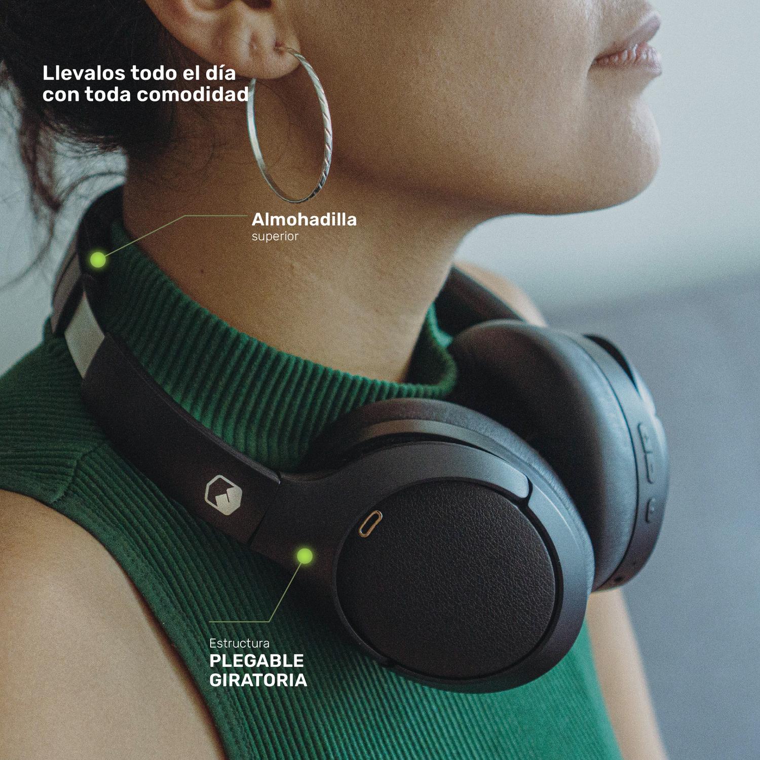 Lhotse Audífonos BeatMaster ANC tecnología Noise Cancelling almohadillas Negro - detalle