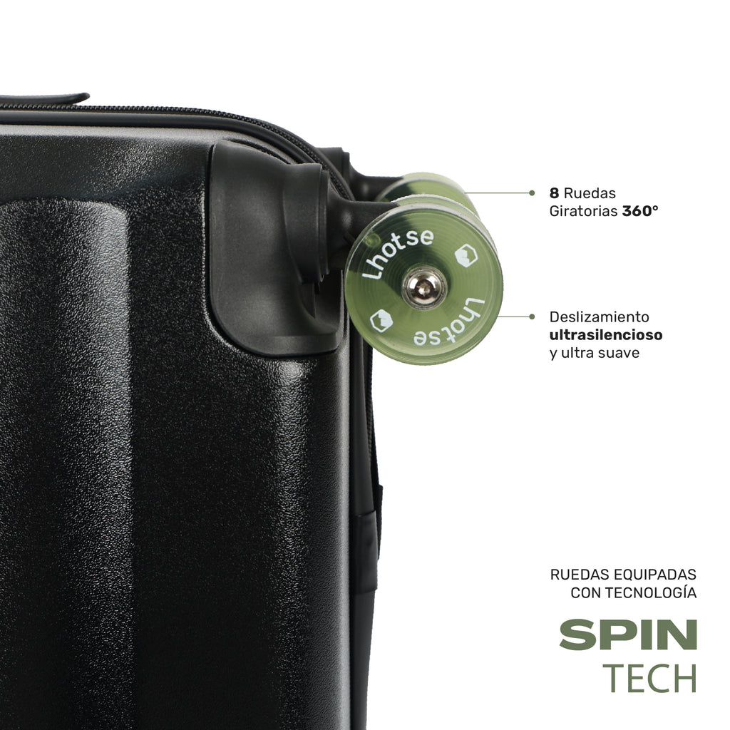 Maleta Frontier: 8 ruedas giratorias 360° Spin Tech