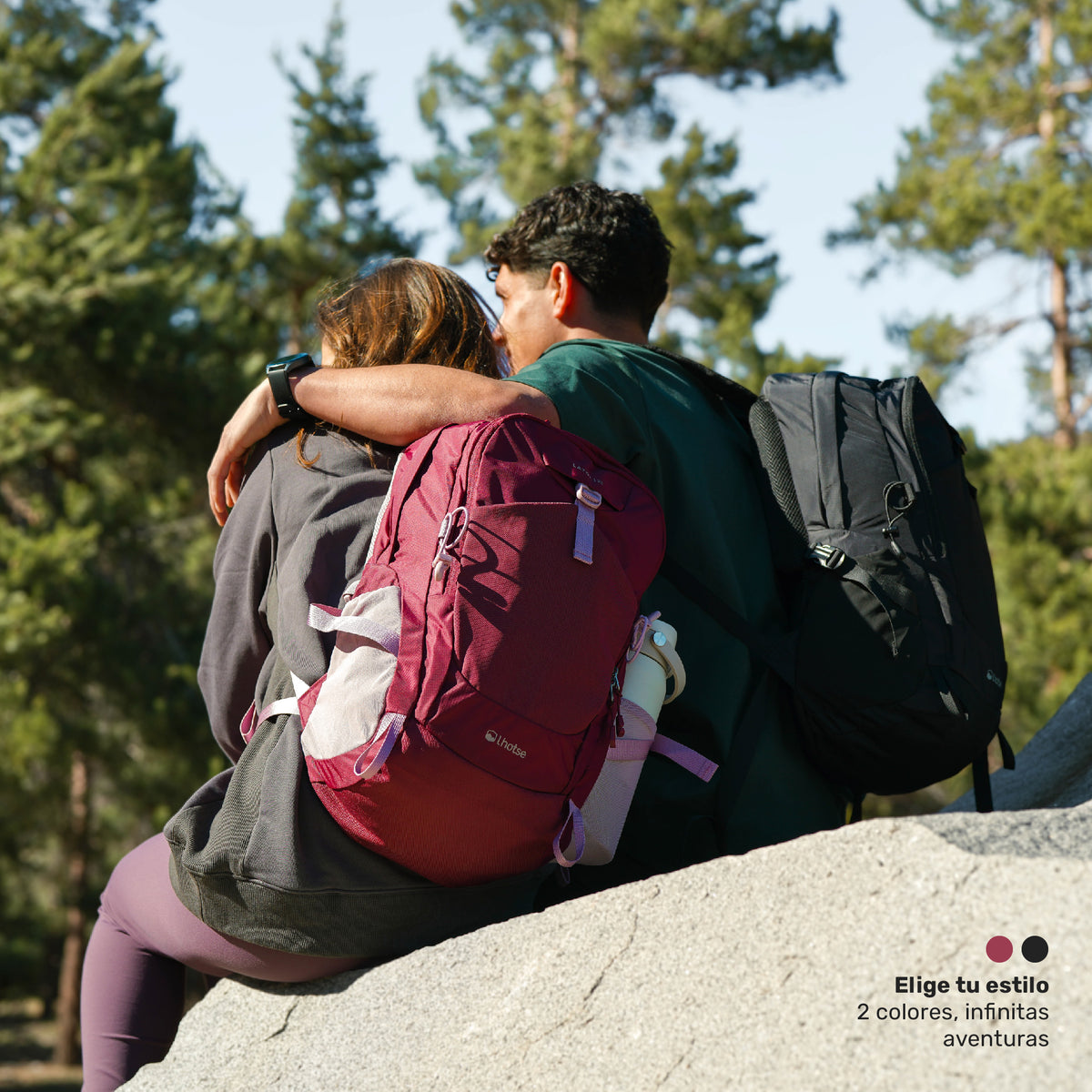 Negro · Mochila Outdoor DayPack Latok 25L Negro Lhotse, los dos colores en ruta