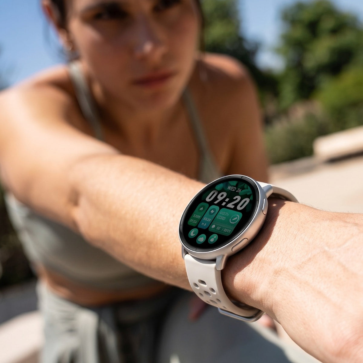 Crema · Reloj Smartwatch GPS Shar T1 43,5mm Lhotse 2