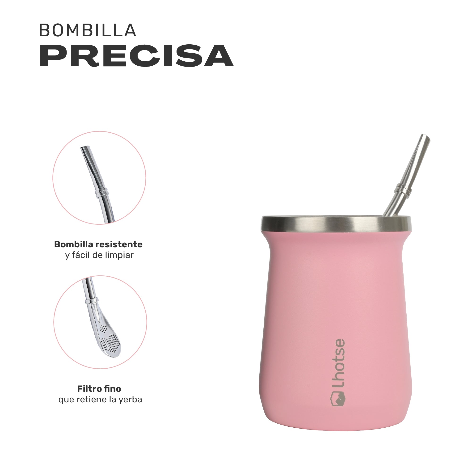 Mate Acero Inoxidable con Bombilla Lhotse
