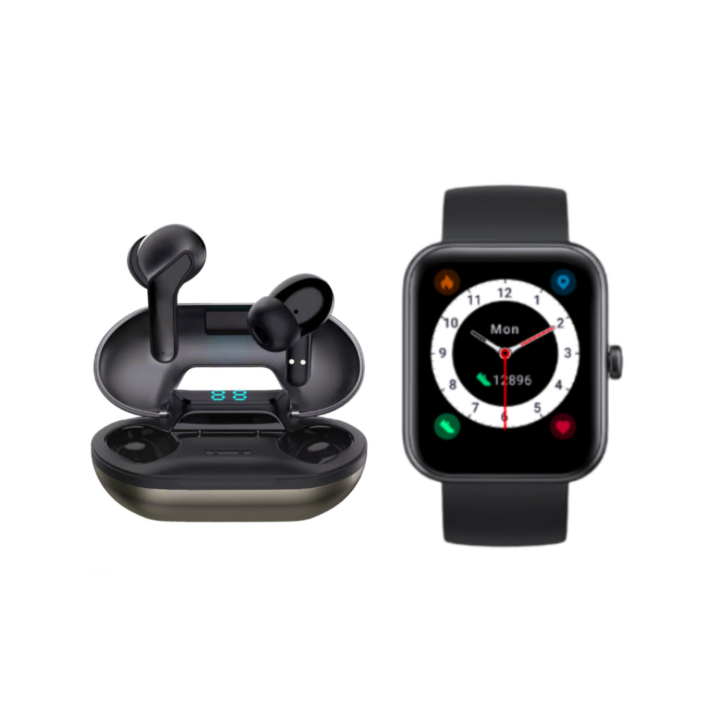 Pack Black Smartwatch Live 206 + Audífonos Sense F1 Lhotse