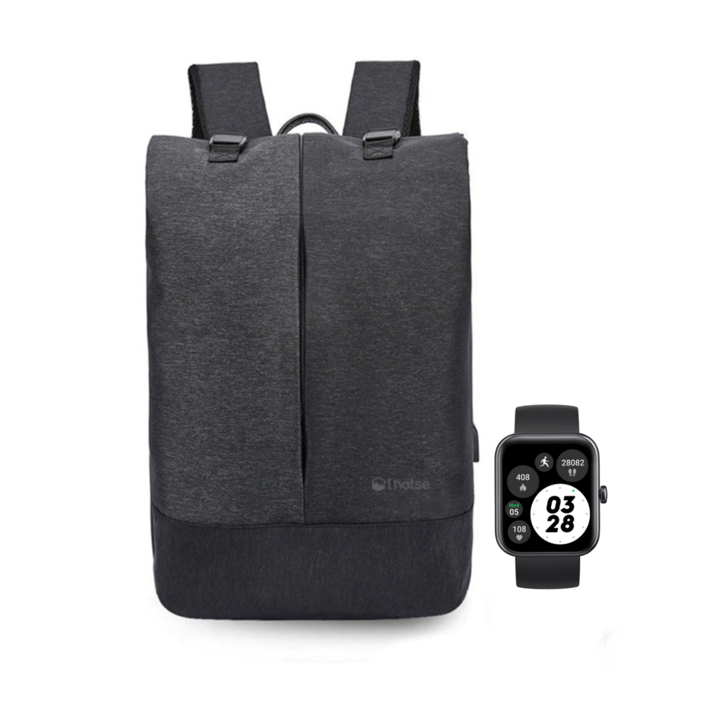 Pack Smartwatch 206 mini Black + Mochila Antirrobo Lhotse