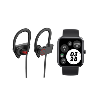 Pack Black Smartwatch Live mini 206 + Audífonos RM5 Lhotse