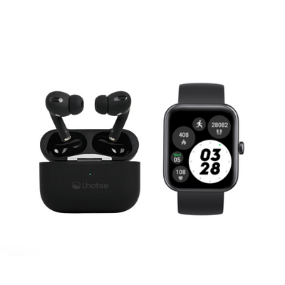Pack Black Smartwatch mini 206 + Audífonos RM7 Pro Lhotse