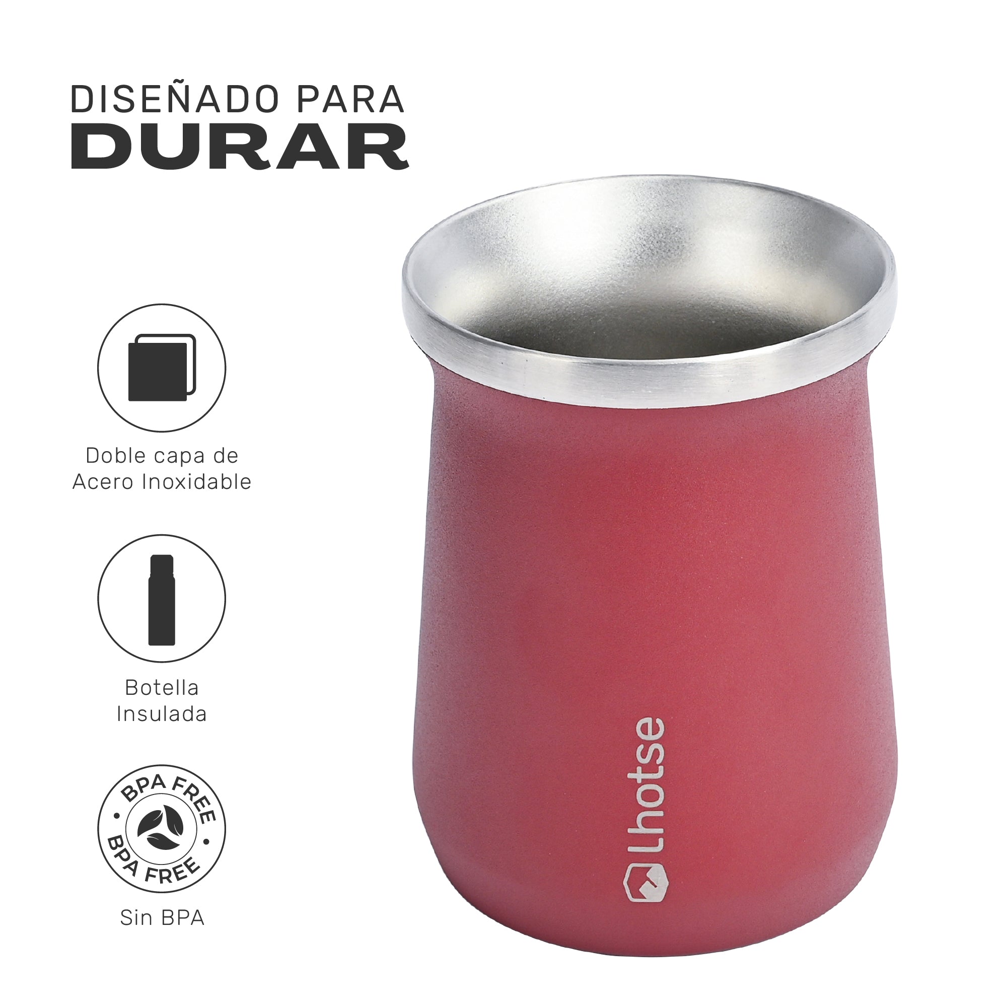 Mate Acero Inoxidable con Bombilla Lhotse